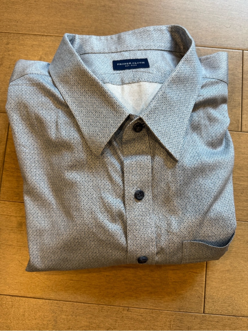Proper Cloth Men's Grey Micro-Pattern Dress Shirt